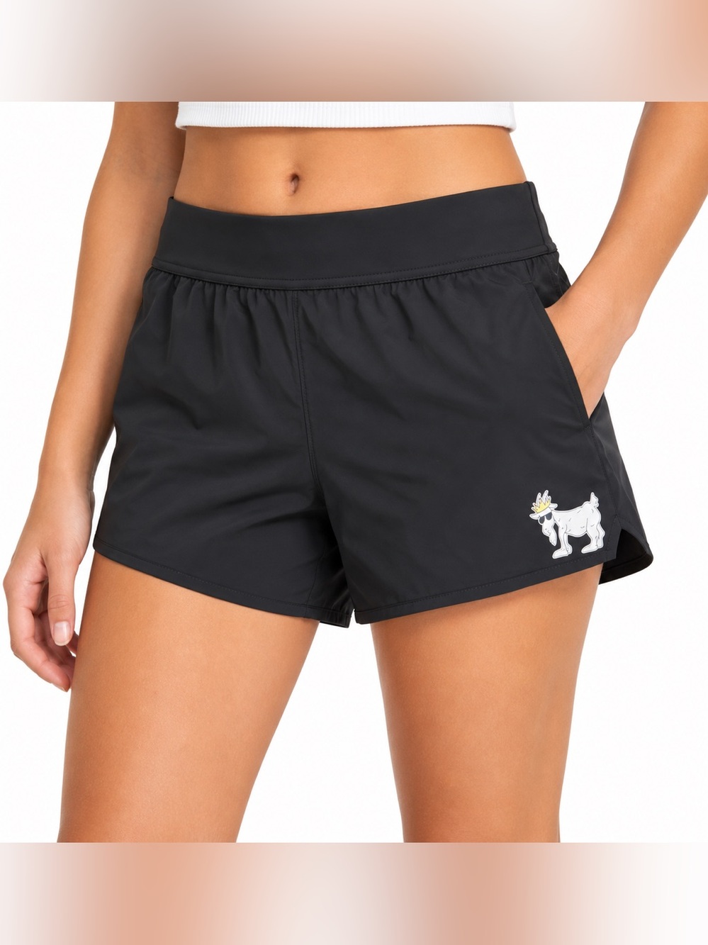 GOAT USA Youth Large Black Athletic Running Shorts YL NWT
